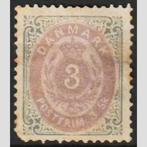 FRIMRKER DANMARK | 1871-74 - AFA 17 - 3 Skilling gr/lilla - Ubrugt (Blandet kvalitet)