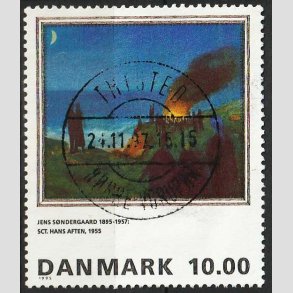 FRIMRKER DANMARK | 1995 - AFA 1099 - Maleriserie 8. - 10,00 Kr. Jens Sndergaard - Pragt Stemplet