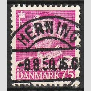 FRIMRKER DANMARK | 1948-50 - AFA 314 - Fr. IX 75 re rdlilla - Lux Stemplet Herning