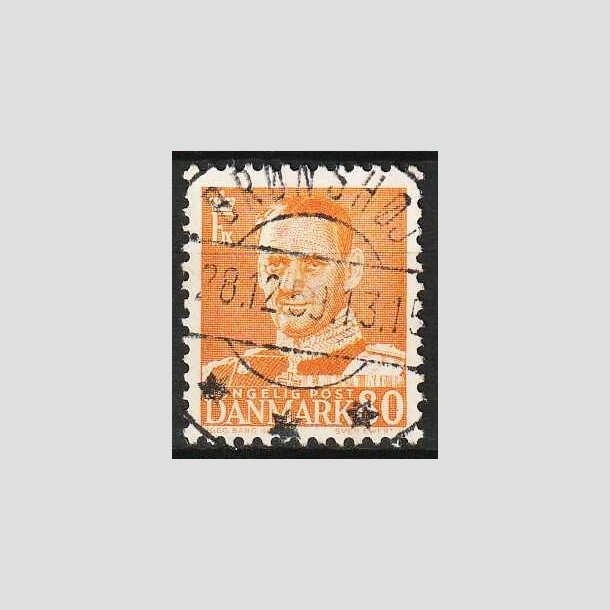 FRIMRKER DANMARK | 1952-53 - AFA 341 - Fr. IX 80 re orange - Lux Stemplet Brnshj