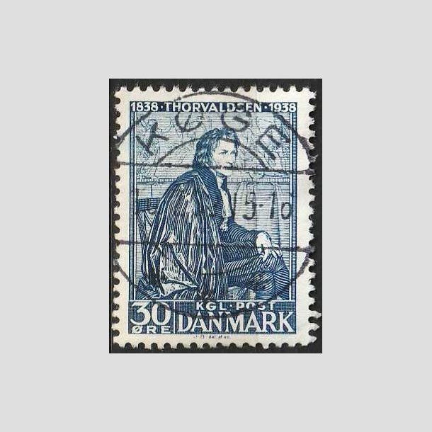 FRIMRKER DANMARK | 1938 - AFA 251 - Thorvaldsen 30 re bl - Lux Stemplet Kge