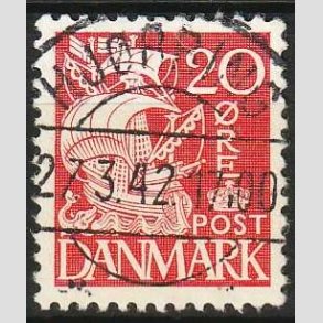 FRIM�RKER DANMARK | 1940 - AFA 258 - Karavel 20 �re r�d Type II - Lux Stemplet 