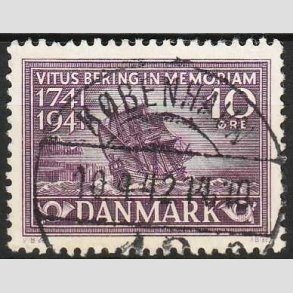 FRIM�RKER DANMARK | 1941 - AFA 270 - Vitus Bering 10 �re violet - Lux Stemplet 