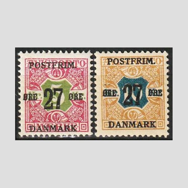 FRIMRKER DANMARK | 1918 - AFA 96,97 - 27 re/5 Kr. + 27/10 Kr. - Postfrisk