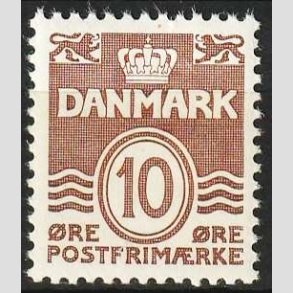 FRIMRKER DANMARK | 1937 - AFA 235 - Blgelinie 10 re brun - Postfrisk