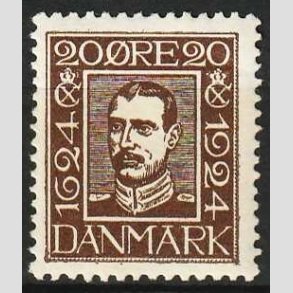 FRIM�RKER DANMARK | 1924 - AFA 143 - Postjubil�um 20 �re brun - Postfrisk
