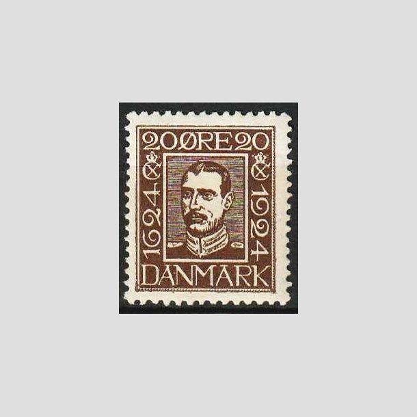 FRIMRKER DANMARK | 1924 - AFA 143 - Postjubilum 20 re brun - Postfrisk