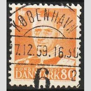 FRIMRKER DANMARK | 1952-53 - AFA 341 - Fr. IX 80 re orange - Lux Stemplet