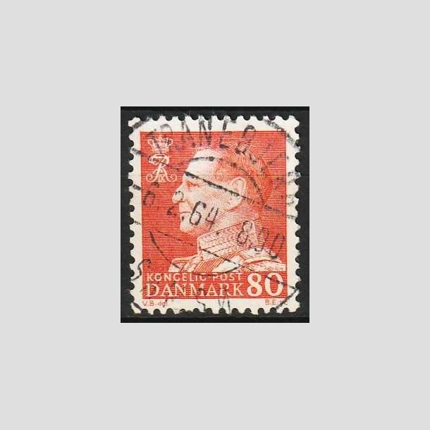 FRIMRKER DANMARK | 1961-62 - AFA 400 - Fr. IX 80 re orangegul - Pragt Stemplet Tranebjerg