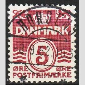 FRIM�RKER DANMARK | 1938 - AFA 246 - B�lgelinie 5 �re vinr�d - Lux Stemplet Horsens