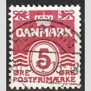 FRIM�RKER DANMARK | 1938 - AFA 246 - B�lgelinie 5 �re vinr�d - Lux Stemplet Hjerting
