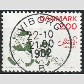 FRIM�RKER DANMARK | 1982 - AFA 762 - Storm P. - 2,00 Kr. r�d/gr�n - Pragt Stemplet Viborg