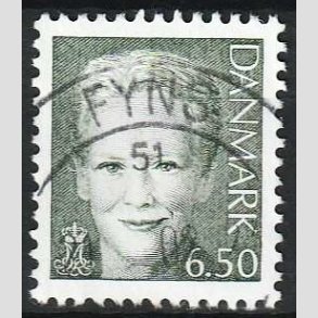 FRIMRKER DANMARK | 2002 - AFA 1305 - Dronning Margrethe II - 6,50 stlgrn - Pragt Stemplet