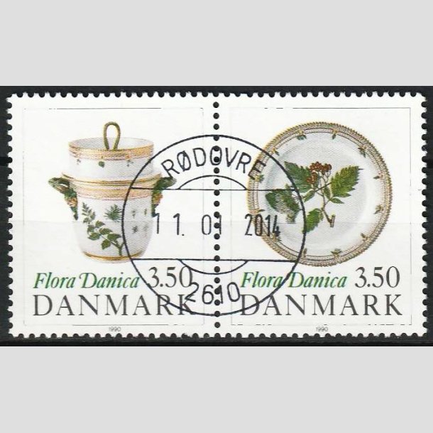 FRIMRKER DANMARK | 1990 - AFA 968-69 - Flora Danica 200 r - 3,50 Kr. i par - Pragt Stemplet