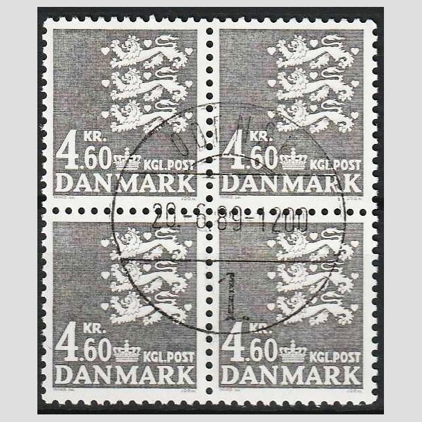 FRIMRKER DANMARK | 1988 - AFA 899 - Rigsvben - 4,60 Kr. gr i 4-BLOK - Lux Stemplet