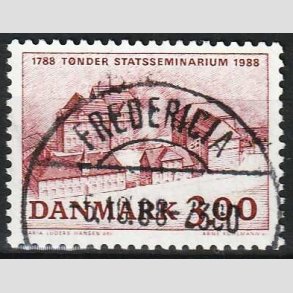 FRIM�RKER DANMARK | 1988 - AFA 916 - T�nder Statsseminarium - 3,00 Kr. brunr�d - Pragt Stemplet