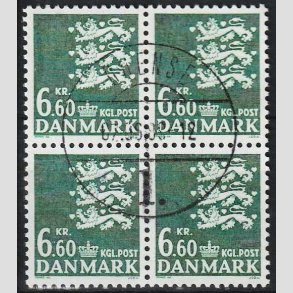 FRIMRKER DANMARK | 1988 - AFA 900 - Rigsvben - 6,60 Kr. grn i 4-blok - Lux Stemplet Odense