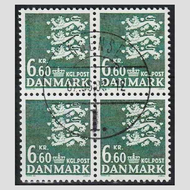 FRIMRKER DANMARK | 1988 - AFA 900 - Rigsvben - 6,60 Kr. grn i 4-blok - Lux Stemplet Odense