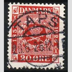 FRIM�RKER DANMARK | 1926 - AFA 155 - Frim�rkets 75 �rs jubil�um 20 �re r�d - Lux Stemplet Taps