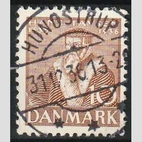 FRIM�RKER DANMARK | 1936 - AFA 231 - Reformationen 10 �re brun - Lux Stemplet Hundstrup