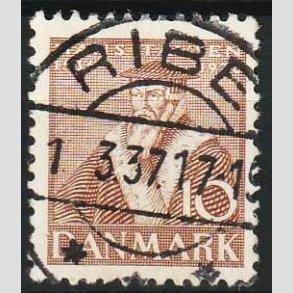 FRIM�RKER DANMARK | 1936 - AFA 231 - Reformationen 10 �re brun - Lux Stemplet Ribe
