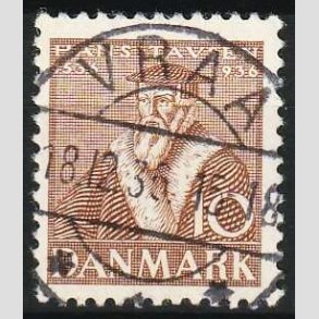 FRIM�RKER DANMARK | 1936 - AFA 231 - Reformationen 10 �re brun - Lux Stemplet Vraa