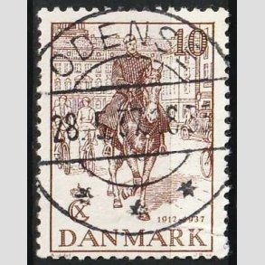 FRIM�RKER DANMARK | 1937 - AFA 240 - Chr. X 25 �re jubil�um 10 �re - Lux Stemplet (Svag fold �-v)
