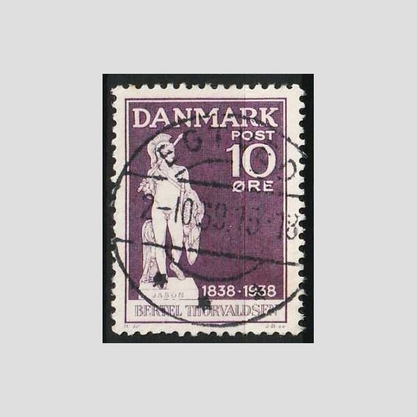 FRIMRKER DANMARK | 1938 - AFA 250 - Thorvaldsen 10 re violet - Lux Stemplet Egtved