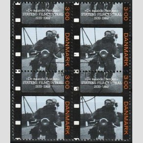 FRIMRKER DANMARK | 1989 - AFA 946 - Dansk film - 3,00 Kr. i 4-blok - Pragt Stemplet 