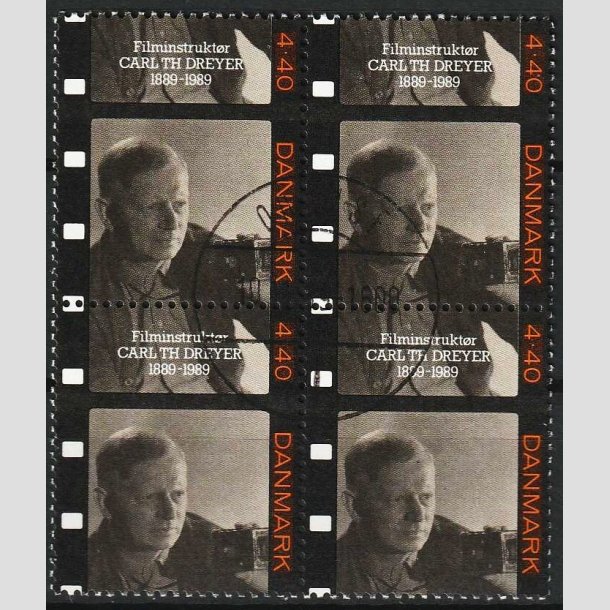 FRIMRKER DANMARK | 1989 - AFA 948 - Dansk film - 4,40 Kr. i 4-blok - Lux Stemplet