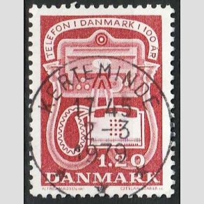 FRIM�RKER DANMARK | 1979 - AFA 672 - Telefonen 100 �r - 1,20 Kr. r�d - Pragt Stemplet Kerteminde
