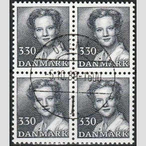 FRIMRKER DANMARK | 1984 - AFA 791 - Dronning Margrethe - 3,30 Kr. i 4-blok - Pragt Stemplet