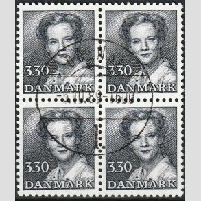 FRIMRKER DANMARK | 1984 - AFA 791 - Dronning Margrethe - 3,30 Kr. i 4-blok - Pragt Stemplet