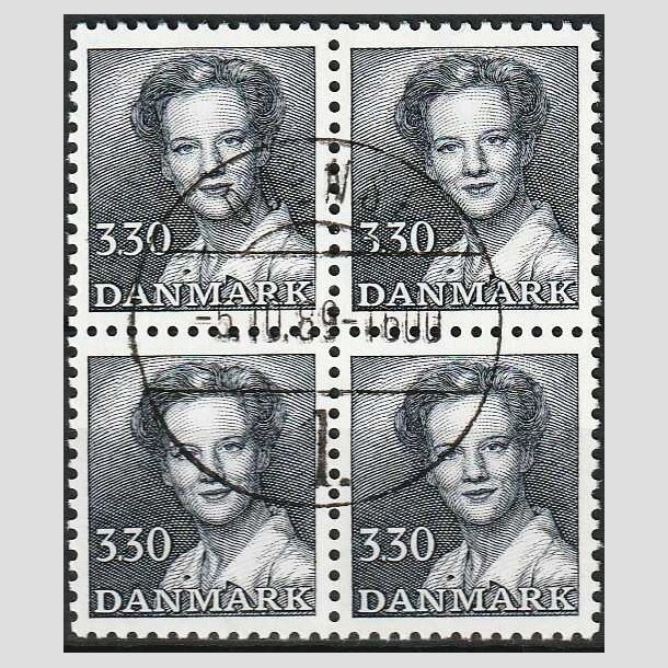 FRIMRKER DANMARK | 1984 - AFA 791 - Dronning Margrethe - 3,30 Kr. i 4-blok - Pragt Stemplet