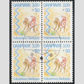 FRIMRKER DANMARK | 1988 - AFA 907 - Folkekirkens Ndhjlp - i 4-blok - Pragt Stemplet