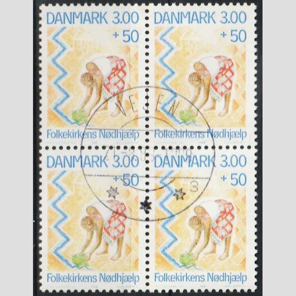 FRIMRKER DANMARK | 1988 - AFA 907 - Folkekirkens Ndhjlp - i 4-blok - Pragt Stemplet