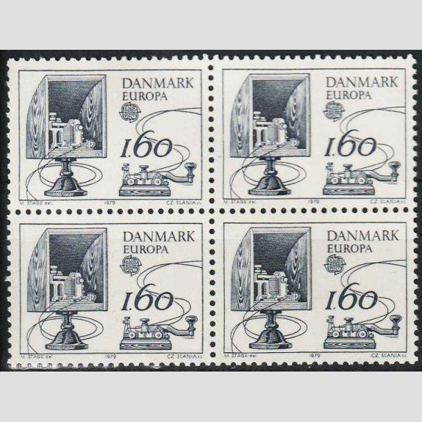 FRIMRKER DANMARK | 1979 - AFA 683 - Europamrker - 1,60 Kr. bl i 4-blok - Postfrisk