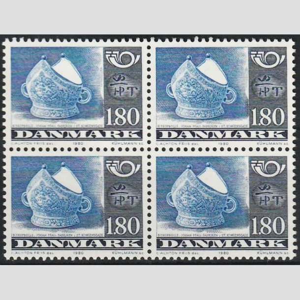 FRIMRKER DANMARK | 1980 - AFA 705 - Fllesnordisk udgave - 1.80 Kr. i 4-blok - Postfrisk