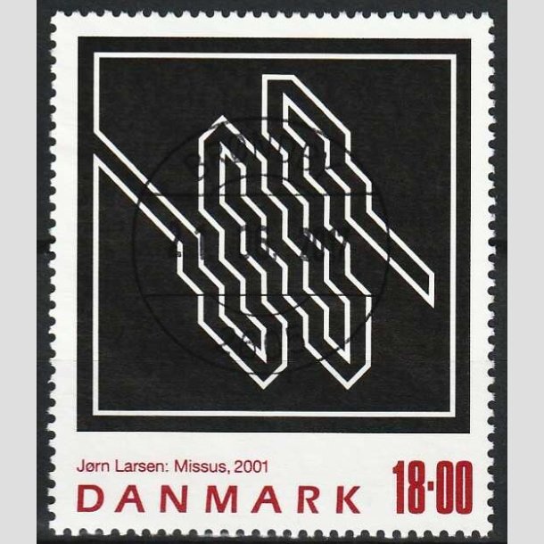 FRIMRKER DANMARK | 2001 - AFA 1292 - Jrn Larsen - 18,00 Kr. flerfarvet - Pragt Stemplet 