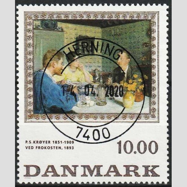 FRIMRKER DANMARK | 1996 - AFA 1131 - P.S Kryer - 10,00 Kr. flerfarvet - Lux Stemplet