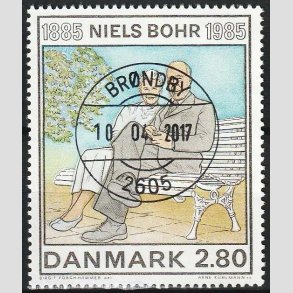 FRIMRKER DANMARK | 1985 - AFA 842 - Niels Bohr - 2,80 Kr. flerfarvet - Pragt Stemplet Brndby