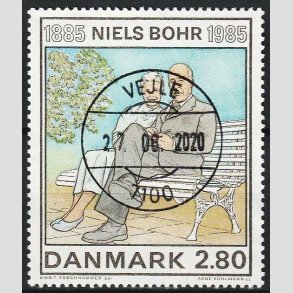 FRIMRKER DANMARK | 1985 - AFA 842 - Niels Bohr - 2,80 Kr. flerfarvet - Pragt Stemplet Vejle