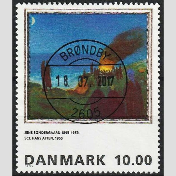FRIMRKER DANMARK | 1995 - AFA 1099 - Maleriserie 8. - 10,00 Kr. Jens Sndergaard -  Lux Stemplet