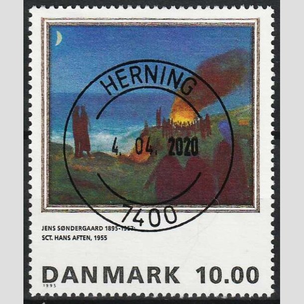 FRIMRKER DANMARK | 1995 - AFA 1099 - Maleriserie 8. - 10,00 Kr. Jens Sndergaard -  Lux Stemplet