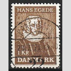 FRIMRKER DANMARK | 1971 - AFA 513 - Hans Egede - 1,00 Kr, brun - Pragt Stemplet Hjrring