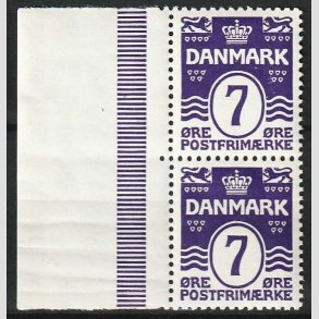 FRIMRKER DANMARK | 1930 - AFA 184 - Blgelinie 7 re violet i parstykke - Postfrisk