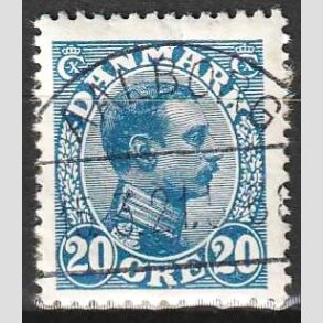 FRIMRKER DANMARK | 1913 - AFA 71 - Chr. X 20 re bl - Lux Stemplet Aalborg