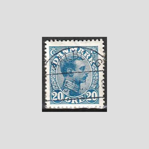 FRIMRKER DANMARK | 1913 - AFA 71 - Chr. X 20 re bl - Lux Stemplet Aalborg