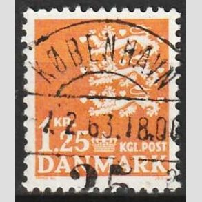 FRIMRKER DANMARK | 1962 - AFA 404 - Rigsvben 1,25 Kr. orange - Lux Stemplet 