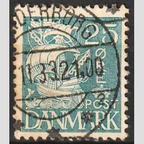 FRIM�RKER DANMARK | 1933 - AFA 205 - Karavel 25 �re bl� Type I - Stemplet